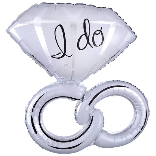 30&#x22; Wedding Rings Mylar Balloon